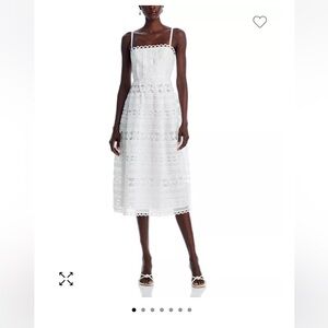 AQUA Lace Inset Midi Dress